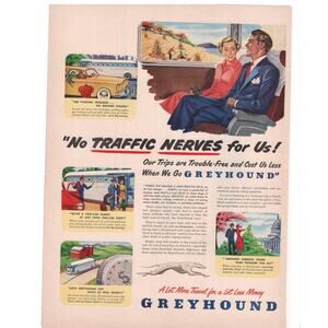 Greyhound Bus Magazine Advertisement 1949 Color Vintage Travel Washington DC
